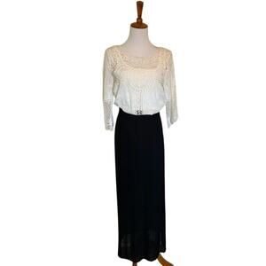 Worthington petite medium size pleated skirt midi black nwt